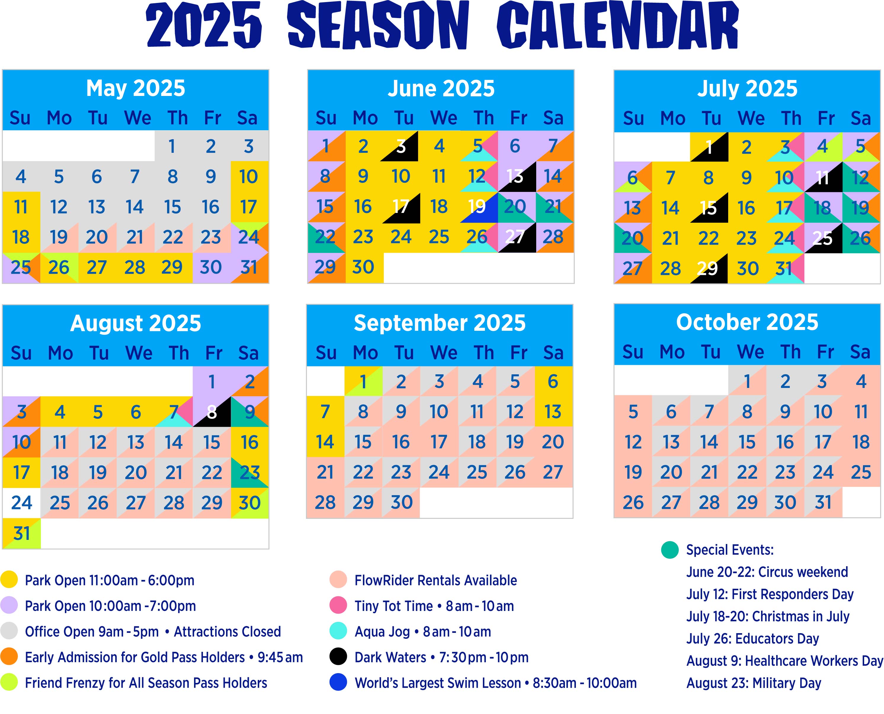 PIWP 2025 Season Calendar